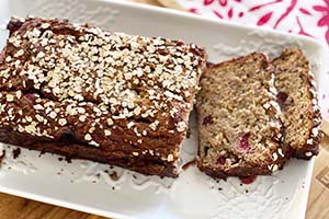 Almond flour cranberry banana bread